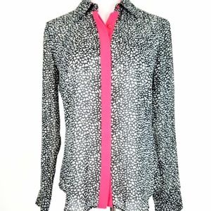 Cremieux Womans Size Small Blouse Heart Print
